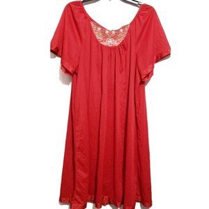 vintage night gown red vintage nylon night gown size large made in usa